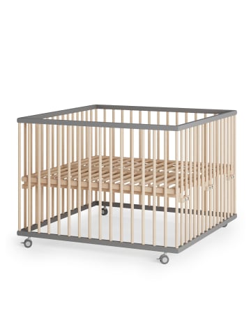 Sämann Sämann Laufgitter mit Lattenrost - grau/natur - Premium Kollektion