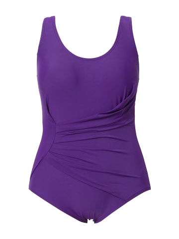 Ulla Popken Badeanzug in tiefes violett