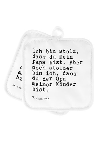 Mr. & Mrs. Panda Topflappen Ich bin stolz, dass... mit Spruch in Weiß