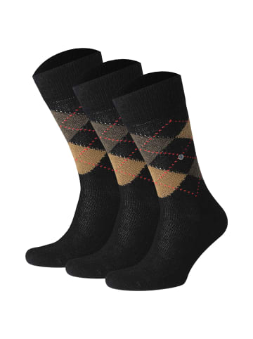 Burlington Socken 3er Pack in schwarz/braun