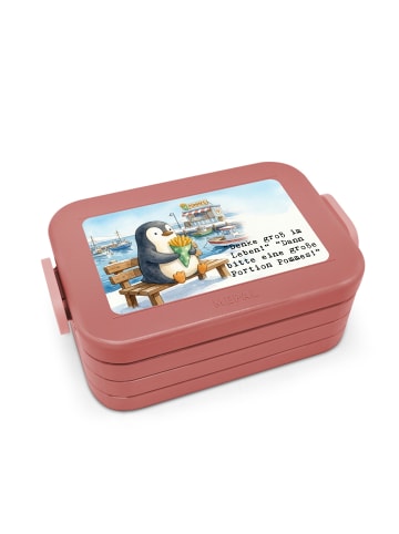 Mr. & Mrs. Panda Bento Box Pinguin Pommestüte Design mit Spruch in Rot Pastell