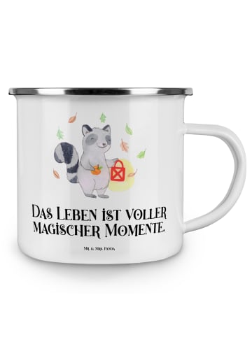 Mr. & Mrs. Panda Tasse Waschbär Laterne mit Spruch in Weiß