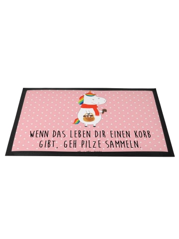 Mr. & Mrs. Panda Schmutzfangmatte Einhorn Pilz mit Spruch in Rot Pastell