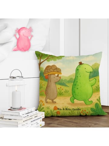 Mr. & Mrs. Panda Kuschel Kissen Schildkröte Maus Design ohne Spruch in Weiß
