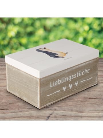 Mr. & Mrs. Panda Truhe Pinguin mHerzieren ohne Spruch in Weiß