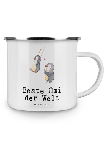 Mr. & Mrs. Panda Reisebecher Pinguin Beste Omi der Welt mit Spruch in Weiß
