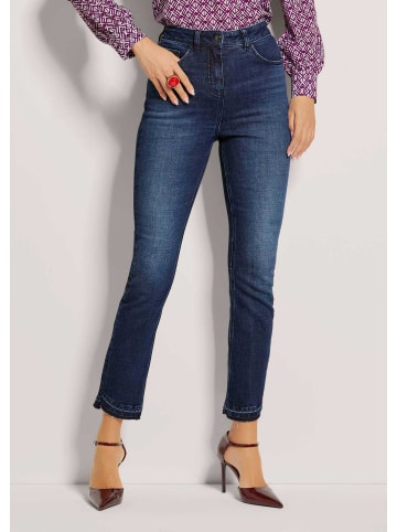 MADELEINE Five-Pocket-Hose mit schrägem Beinsaum in blue