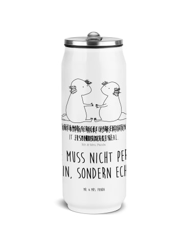 Mr. & Mrs. Panda Getränkedose Axolotl Liebe mit Spruch in Weiß