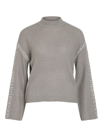 Vila Strickpullover in Light Grey Melange