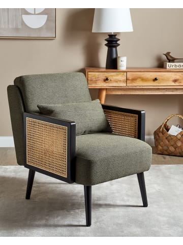 Beliani Sessel ORUM in Grün/Schwarz/Braun - (W) 65 x (H) 80 x (L) 78 cm