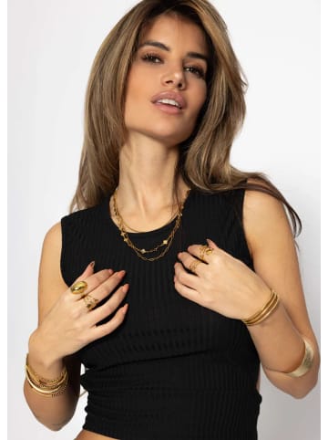 SASSYCLASSY Top mit Cut-Out in Schwarz