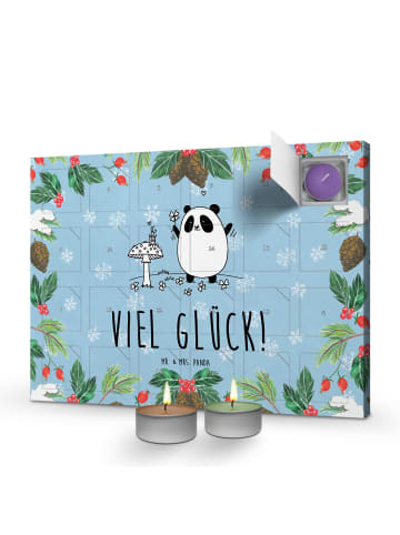 Mr. & Mrs. Panda Adventskalender Panda Glück mit Spruch in Eisblau
