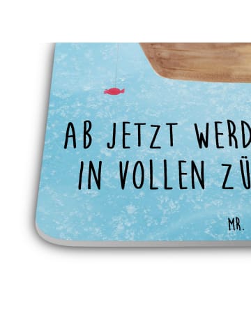 Mr. & Mrs. Panda Glasuntersetzer Pinguin Angelboot mit Spruch in Eisblau