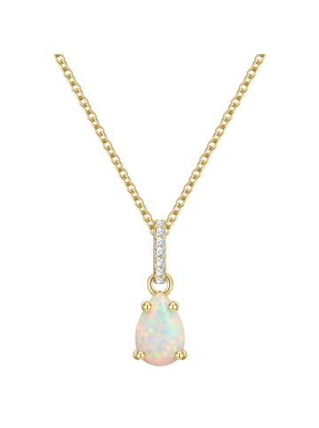 Glanzstücke München Kette aus Sterling Silber mit Opal (synth.) in gelbgold