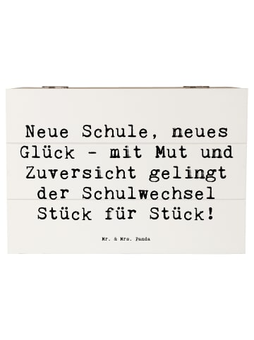 Mr. & Mrs. Panda Truhe Spruch Einen Schulwechsel bewältigen mit ... in Weiß