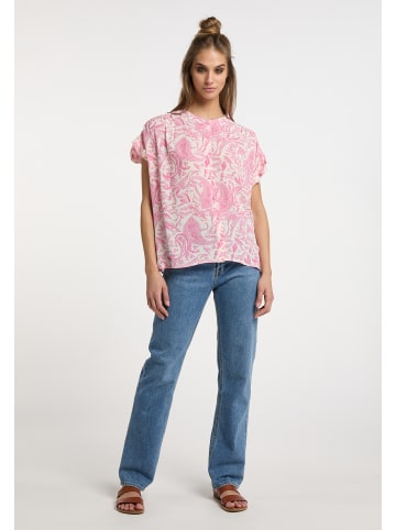 VIRITA Women Kurzarmbluse in Pink Wollweiss