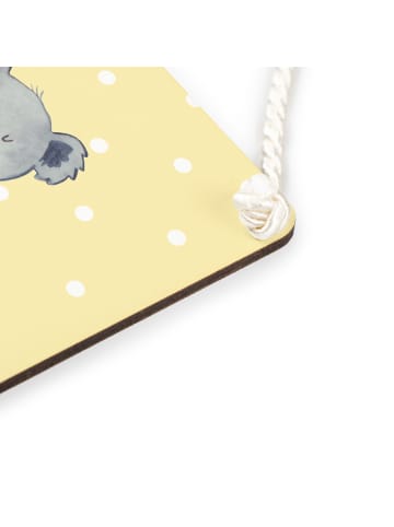 Mr. & Mrs. Panda Schild Koala Familie zwei mit Spruch in Gelb Pastell