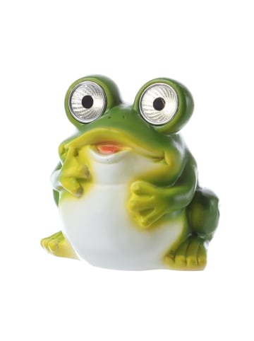 MARELIDA LED Solar Gartenfigur Frosch in grün - H: 11cm