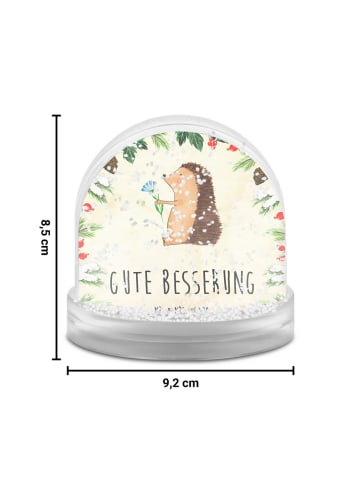Mr. & Mrs. Panda Weihnachts Schneekugel Igel Blumen mit Spruch in Naturpapier