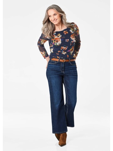 GOLDNER Kurzgröße:  Mesh-Shirt Mesh-Shirt in marine / gemustert