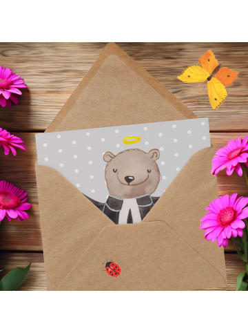 Mr. & Mrs. Panda Deluxe Karte Pfarrer Herz ohne Spruch in Grau Pastell