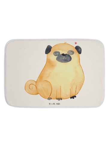 Mr. & Mrs. Panda Badteppich Mops ohne Spruch in Weiß