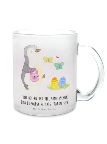 Mr. & Mrs. Panda Kaffeetasse Pinguin Eier suchen mit Spruch in Transparent