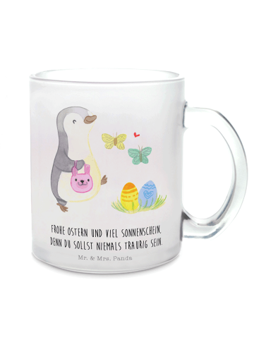 Mr. & Mrs. Panda Teetasse Pinguin Eier suchen mit Spruch in Transparent