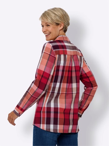 Sieh an! Longbluse in sesam-erdbeere-kariert