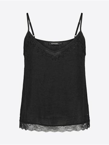 KOROSHI Drapierte Bluse mit Trägern in Schwarz