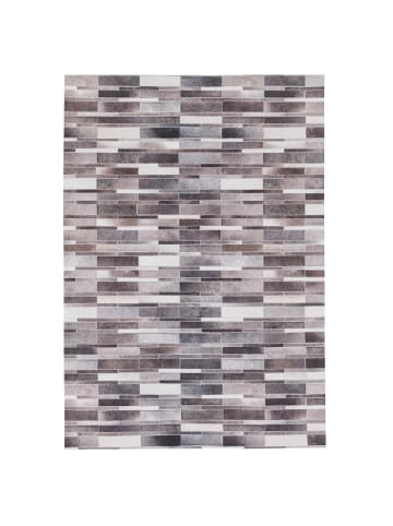 Pergamon Kunstfaser Patchwork Tierfell Stripes in Beige Braun