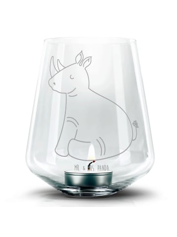 Mr. & Mrs. Panda Gravur Windlicht Einhorn Nashorn ohne Spruch in Transparent