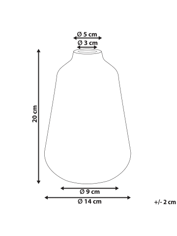 Beliani Blumenvase MARONEIA in Weiß/Blau - (W) 14 x (H) 20 x (L) 14 cm