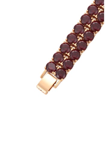 faina Women Crystal-Studded Bracelet in Rose Gold Red