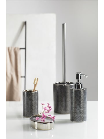 Wenko WC-Garnitur Mod. Nuria Silber/Anthrazit, WC-Garnitur Nuria Silber/Anthrazit in Greau