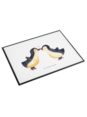 Mr. & Mrs. Panda Schreibtischunterlage Pinguin Liebe ohne Spruch in Weiß