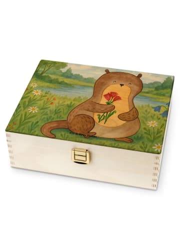 Mr. & Mrs. Panda Teebehälter Otter Blumenstrauß Design ohne Spruch in Weiß