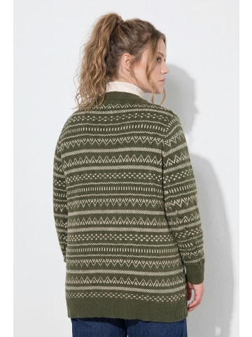 Ulla Popken Strickjacke in dunkel khaki