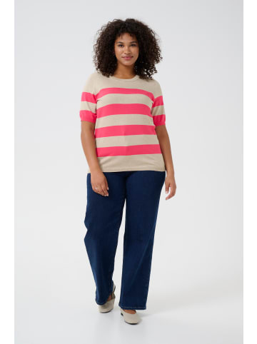 KAFFE curve Strickpullover KClizzy in Rasberry/FeatherG. Bold Stripe