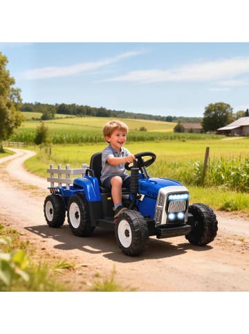 HOMCOM 12V Kinder Aufsitztraktor 3-6 Jahre Blau
