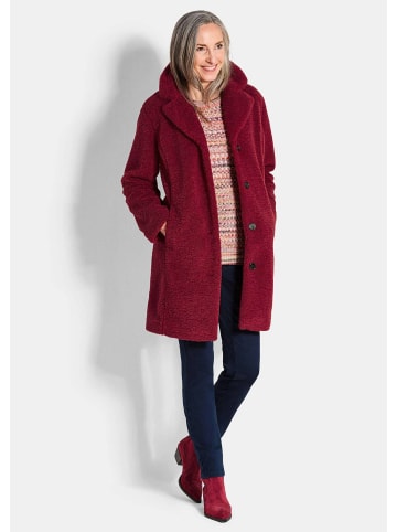 GOLDNER Kuscheliger Teddymantel, Reverskragen in koralle