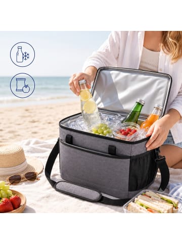 relaxdays Kühltasche in Grau - 30 l
