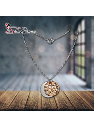 SilberDream 925 Silber vergoldet (Rosegold 585) Damen SilberDream Kette Plakette  ca. 45cm