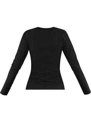 Janice 2 x Damen Langarmshirt hochgeschlossen Niska in Schwarz