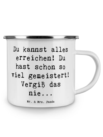 Mr. & Mrs. Panda Emaille Tasse Spruch Selbstvertrauen stärken mi... in Weiß