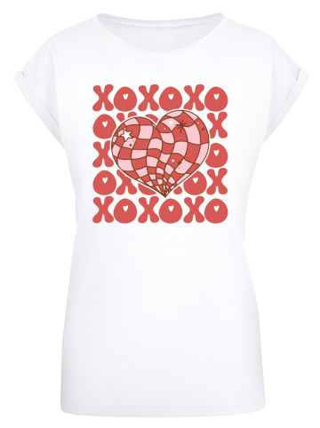 F4NT4STIC Extended Shoulder T-Shirt XOXO Herz Love in weiß