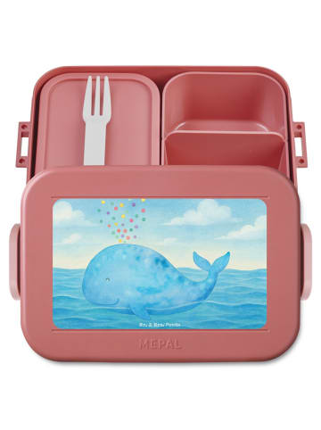 Mr. & Mrs. Panda Bento Box Wal Konfetti Design ohne Spruch in Rot Pastell