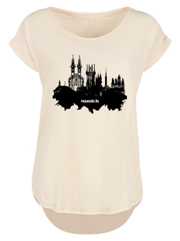F4NT4STIC Long Cut T-Shirt Cities Collection - Munich skyline in Whitesand