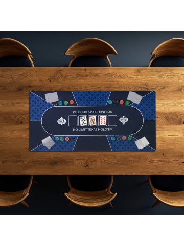 relaxdays Pokermatte in Blau - 120 x 60 cm