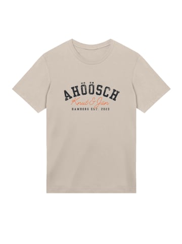 F4NT4STIC T-Shirt Knut & Jan Hamburg Ahöösch Plattdeutsch in sand